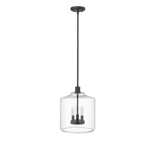 Breakwater Bay Arvidson 3 Light Dimmable Matte Black Pendant